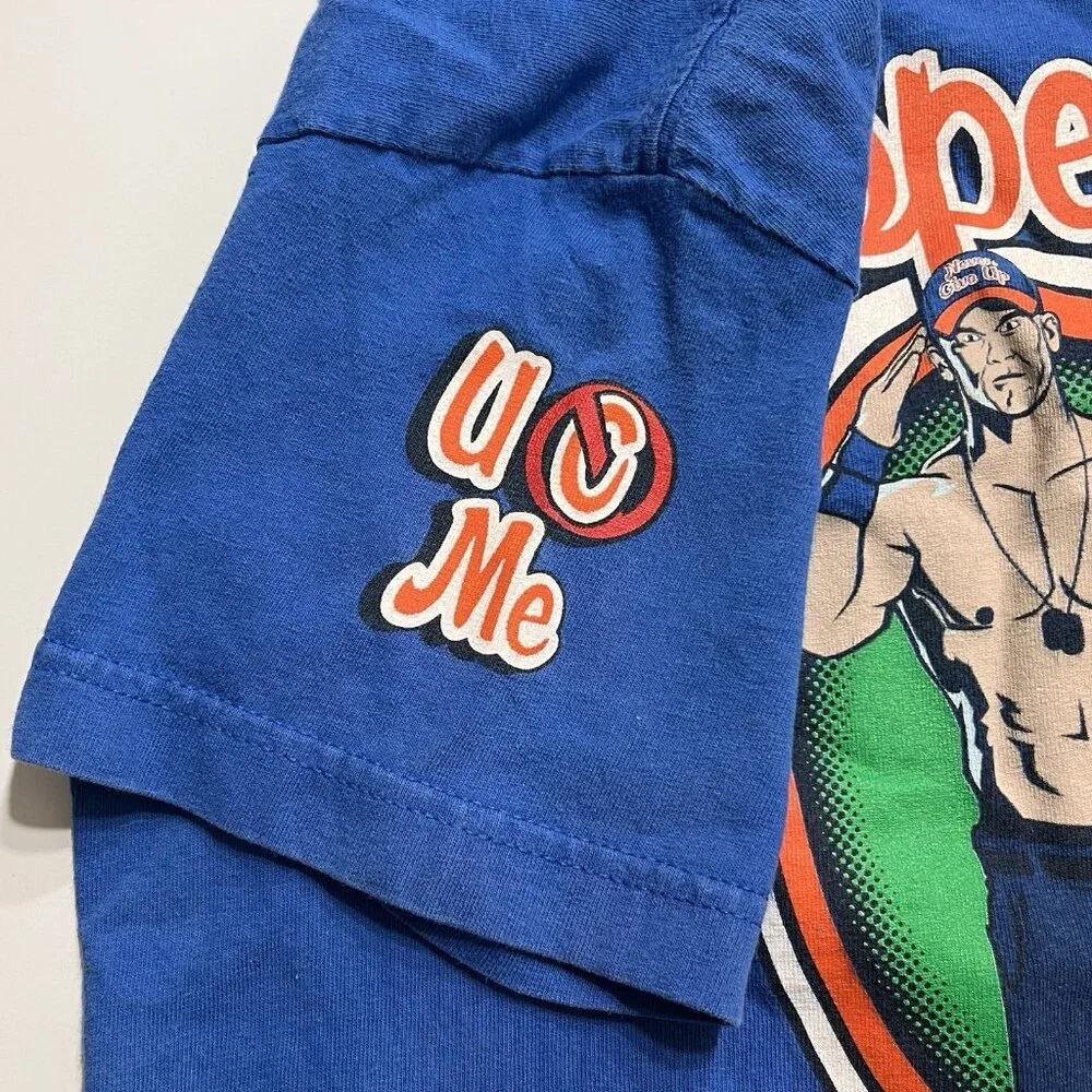 John Cena WWE Blue T Shirt Youth Medium Logo - Picture 5 of 8